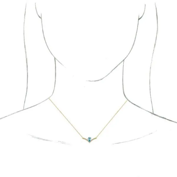 Accented V Necklace Image 3 Rick's Jewelers California, MD