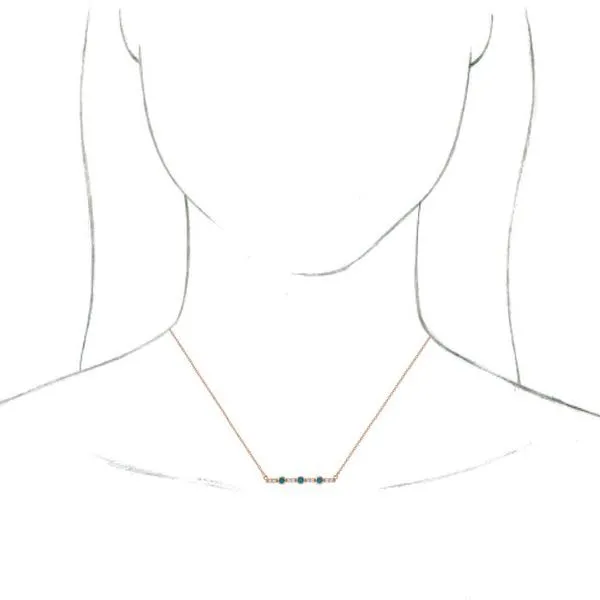 Accented Cabochon Bar Necklace Image 3 Hopman Jewelers Elkhart, IN