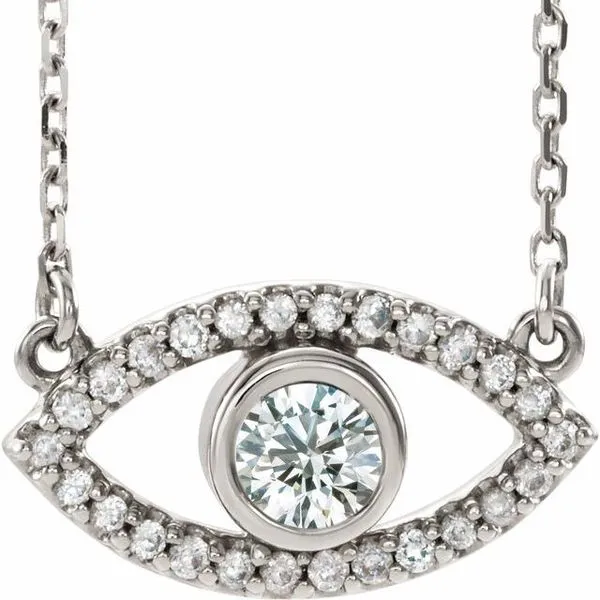 Accented Evil Eye Necklace Diamonds By Dawn Riverdale, NJ