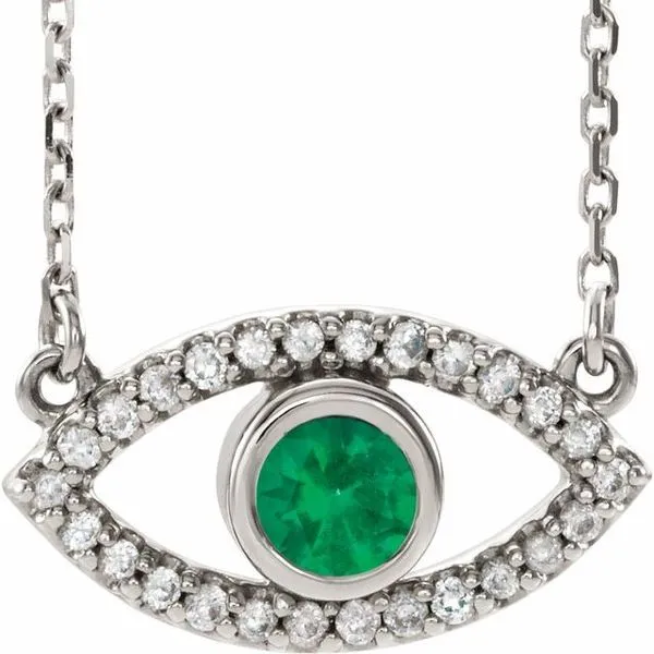 Accented Evil Eye Necklace Long Jewelers Chesapeake, VA