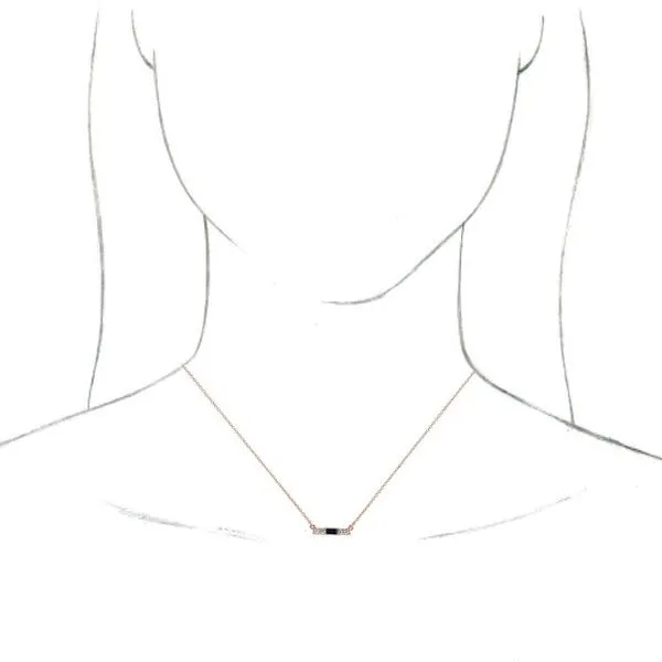 Accented Bar Necklace Image 3 Hart's Jewelers Grants Pass, OR