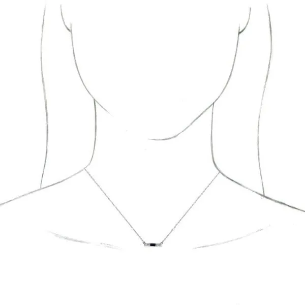 Accented Bar Necklace Image 3 Hart's Jewelers Grants Pass, OR