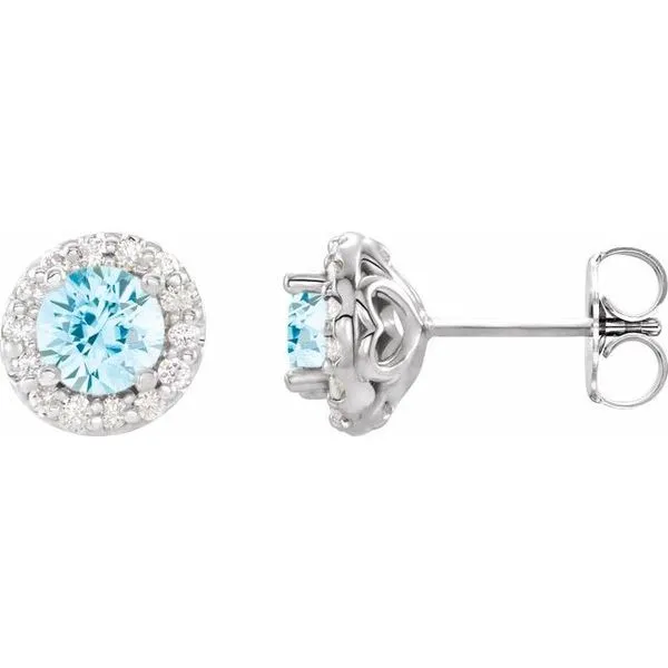 Round 4-Prong Halo-Style Earrings Leslie E. Sandler Fine Jewelry and Gemstones rockville , MD