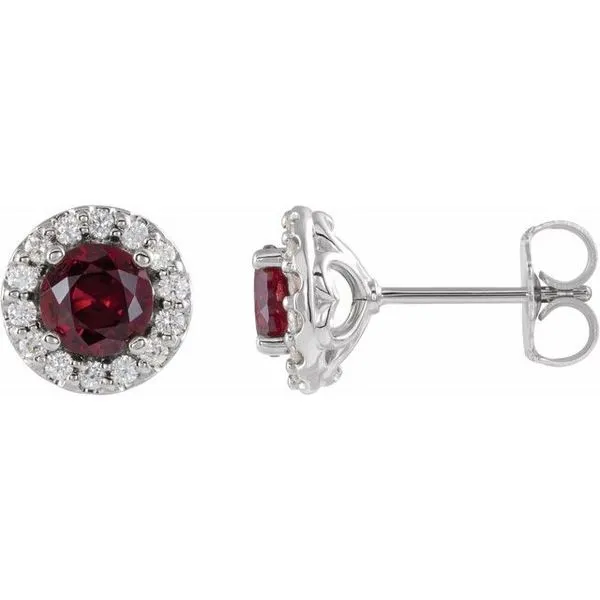Round 4-Prong Halo-Style Earrings James Wolf Jewelers Mason, OH