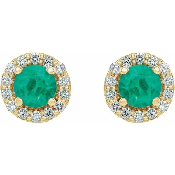 Round 4-Prong Halo-Style Earrings Image 2 Diny's Jewelers Middleton, WI