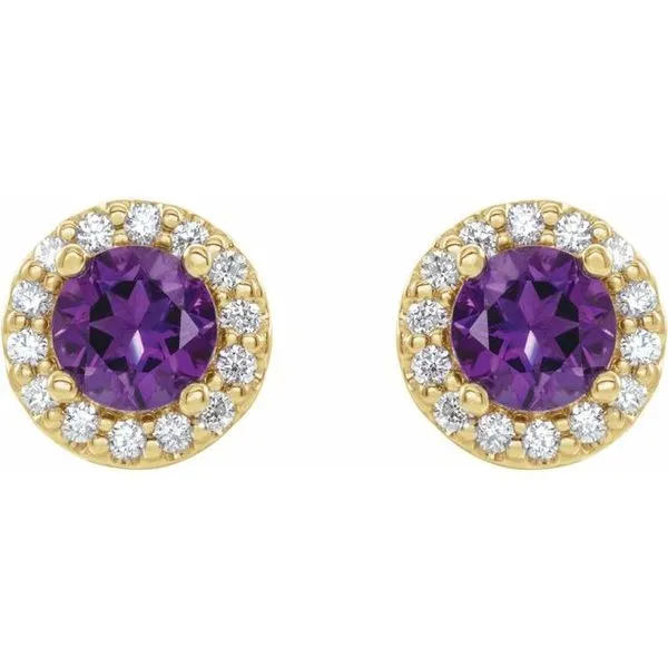 Round 4-Prong Halo-Style Earrings Image 2 Rick's Jewelers California, MD