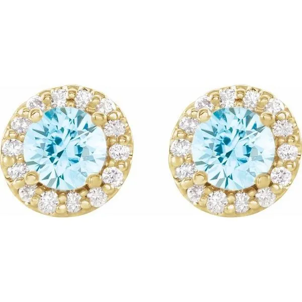 Round 4-Prong Halo-Style Earrings Image 2 Long Jewelers Chesapeake, VA