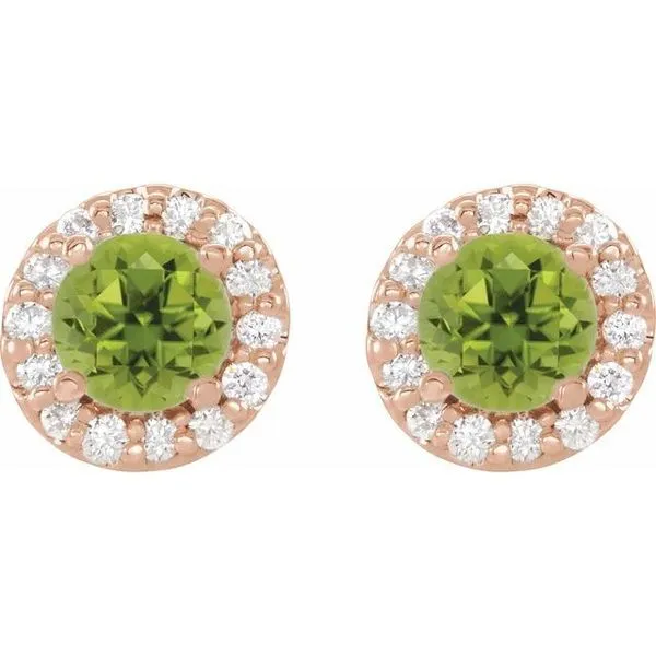 Round 4-Prong Halo-Style Earrings Image 2 Diny's Jewelers Middleton, WI