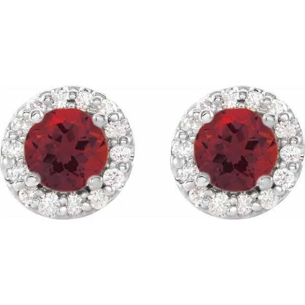Round 4-Prong Halo-Style Earrings Image 2 Michael's Jewelry North Wilkesboro, NC