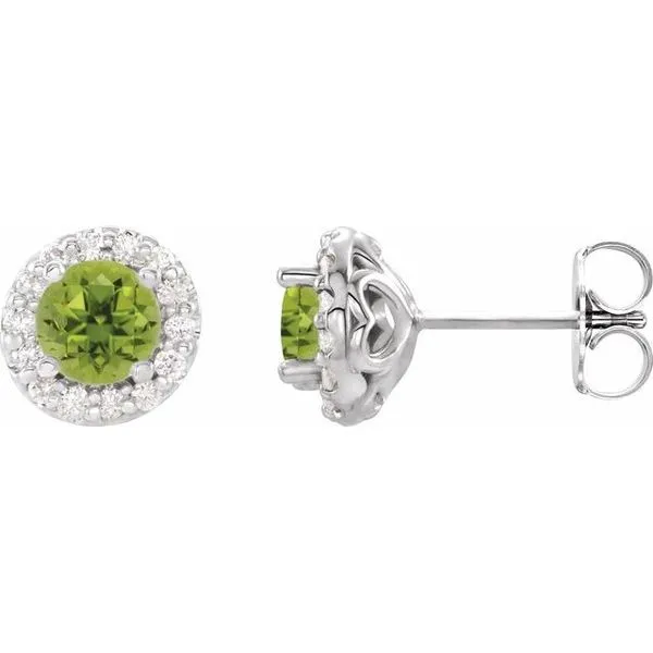 Round 4-Prong Halo-Style Earrings Long Jewelers Chesapeake, VA