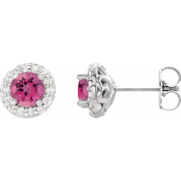 Round 4-Prong Halo-Style Earrings Diny's Jewelers Middleton, WI