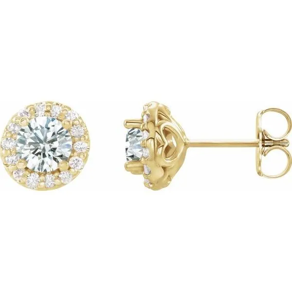 Round 4-Prong Halo-Style Earrings Rick's Jewelers California, MD