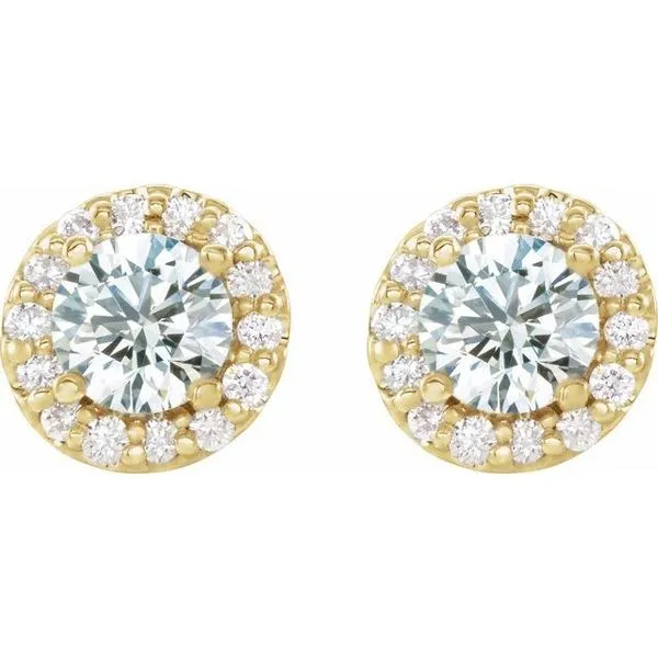 Round 4-Prong Halo-Style Earrings Image 2 Boyd Jewelers Wesley Chapel, FL