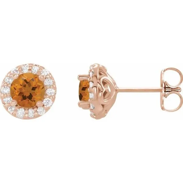 Round 4-Prong Halo-Style Earrings Diny's Jewelers Middleton, WI