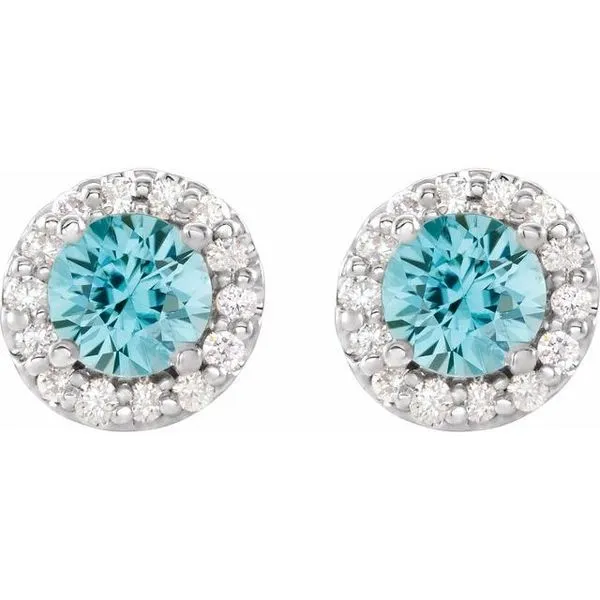 Round 4-Prong Halo-Style Earrings Image 2 Moseley Diamond Showcase Inc Lexington, SC