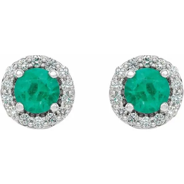 Round 4-Prong Halo-Style Earrings Image 2 Leslie E. Sandler Fine Jewelry and Gemstones rockville , MD