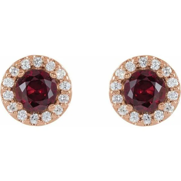 Round 4-Prong Halo-Style Earrings Image 2 Long Jewelers Chesapeake, VA