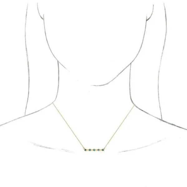 Bezel-Set Bar Necklace Image 3 Rasmussen Jewelers Spanish Fork, UT