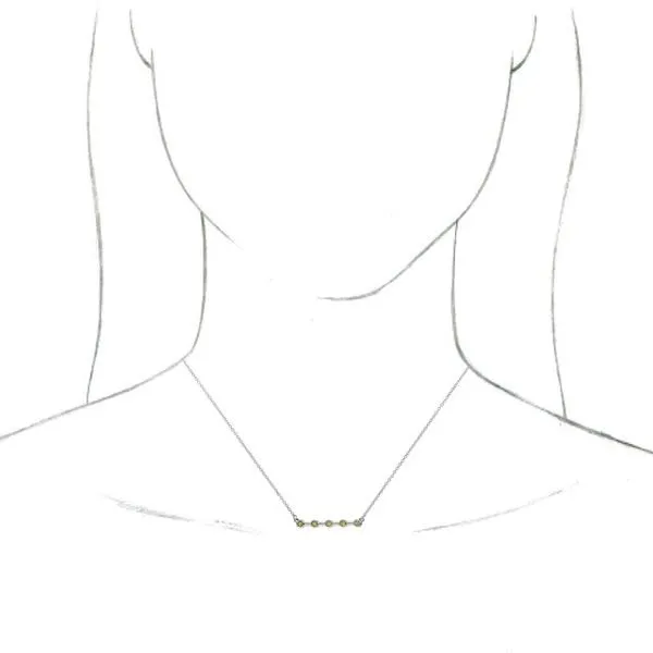 Bezel-Set Bar Necklace Image 3 Hart's Jewelers Grants Pass, OR