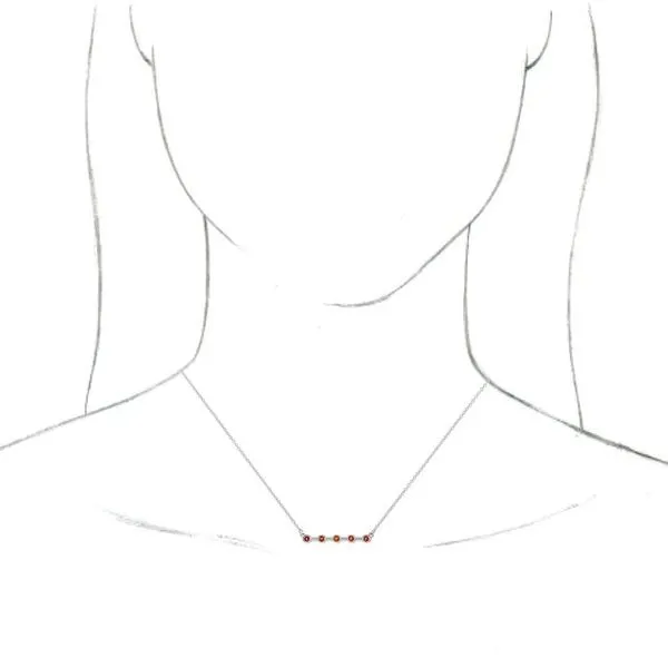Bezel-Set Bar Necklace Image 3 Long Jewelers Chesapeake, VA