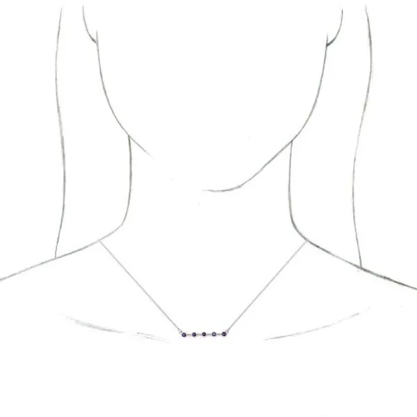 Bezel-Set Bar Necklace Image 3 Delfine's Jewelry Charleston, WV