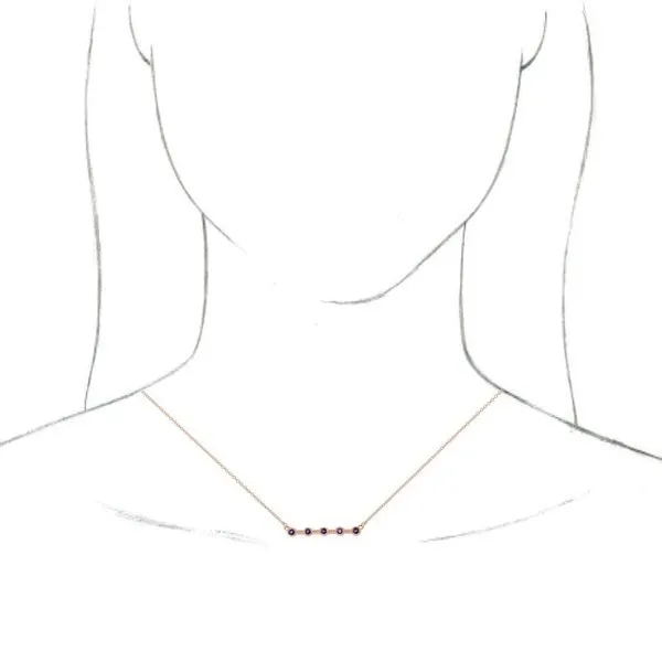 Bezel-Set Bar Necklace Image 3 Long Jewelers Chesapeake, VA