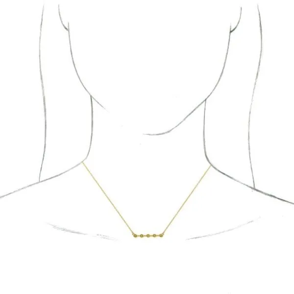Bezel-Set Bar Necklace Image 3 Hopman Jewelers Elkhart, IN