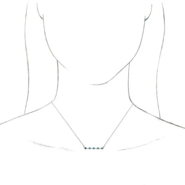 Bezel-Set Bar Necklace Image 3 Hopman Jewelers Elkhart, IN
