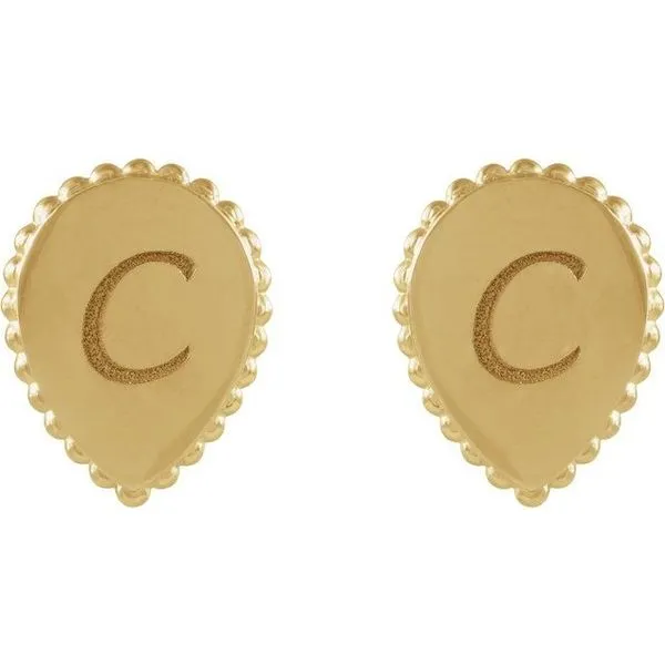 Engravable Beaded Earrings Image 3 Hopman Jewelers Elkhart, IN