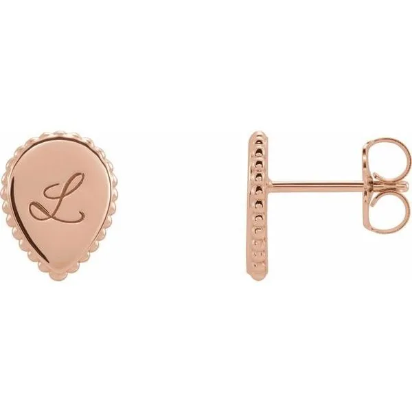 Engravable Beaded Earrings Image 2 Long Jewelers Chesapeake, VA