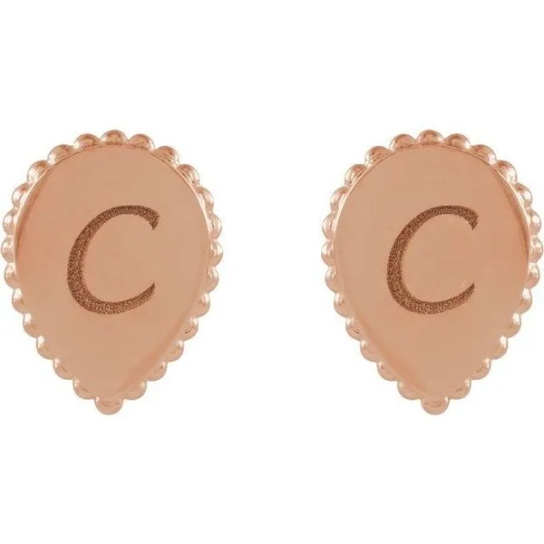 Engravable Beaded Earrings Image 3 Rick's Jewelers California, MD