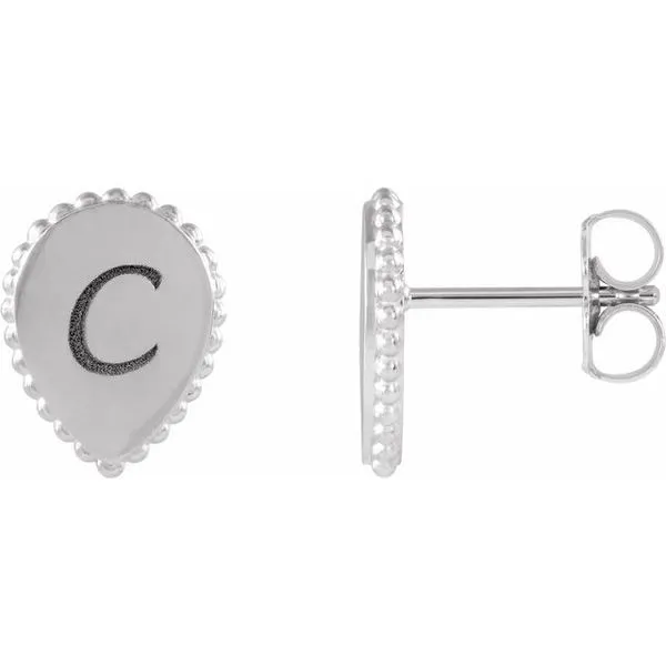 Engravable Beaded Earrings Rick's Jewelers California, MD