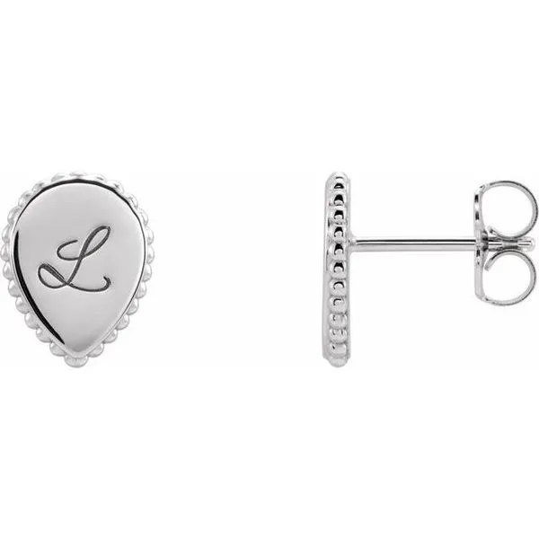 Engravable Beaded Earrings Image 2 Graham Jewelers Wayzata, MN