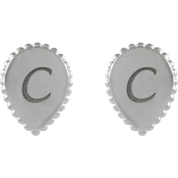 Engravable Beaded Earrings Image 3 Graham Jewelers Wayzata, MN
