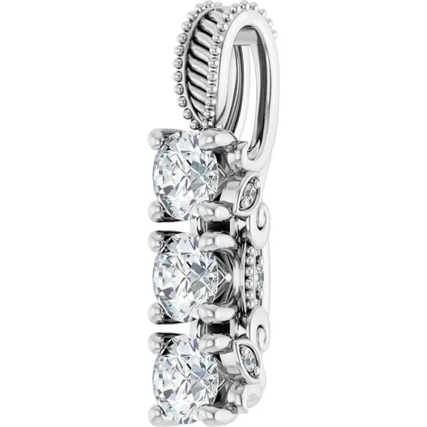 Three-Stone Pendant Image 2 James & Williams Jewelers Berwyn, IL