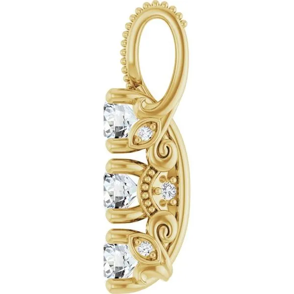 Three-Stone Pendant Image 3 James & Williams Jewelers Berwyn, IL