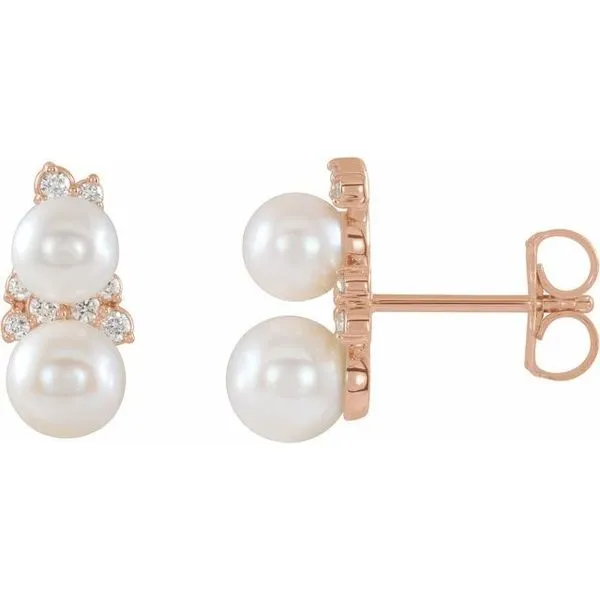 Accented Pearl Ear Climbers Long Jewelers Chesapeake, VA