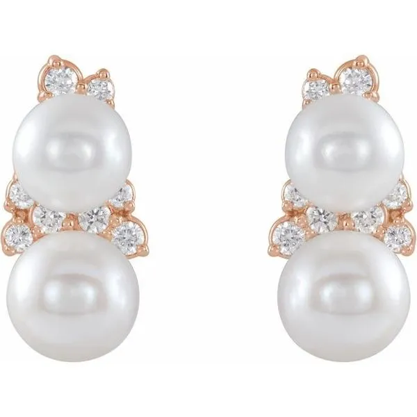 Accented Pearl Ear Climbers Image 2 Boyd Jewelers Wesley Chapel, FL
