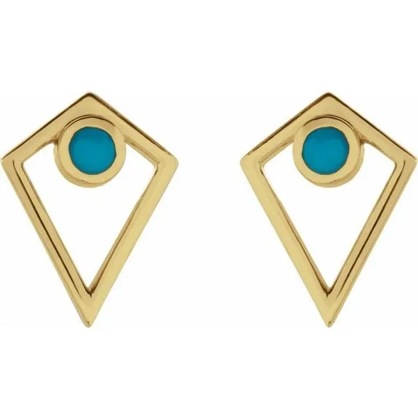 Cabochon Pyramid Earrings Image 2 Cherry Street Jewelers Tulsa, OK