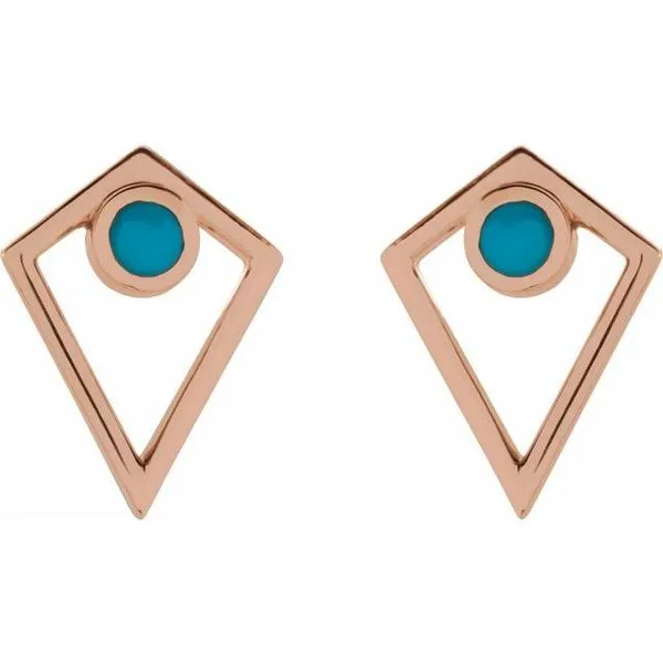 Cabochon Pyramid Earrings Image 2 Hopman Jewelers Elkhart, IN