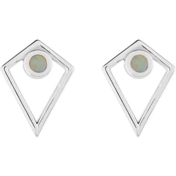 Cabochon Pyramid Earrings Image 2 Delfine's Jewelry Charleston, WV