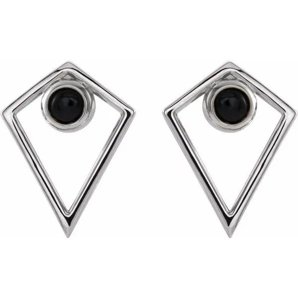Cabochon Pyramid Earrings Image 2 J. Meredith Jewelers Delafield, WI