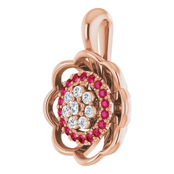 Halo-Style Cluster Pendant Image 2 Cherry Street Jewelers Tulsa, OK