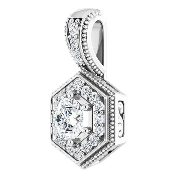 Halo-Style Pendant Image 2 James & Williams Jewelers Berwyn, IL