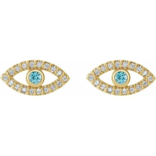 Accented Evil Eye Earrings Image 2 Hopman Jewelers Elkhart, IN