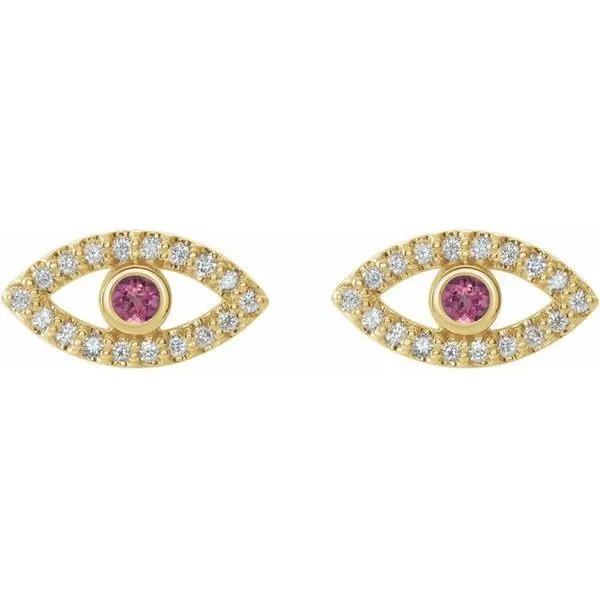 Accented Evil Eye Earrings Image 2 Rick's Jewelers California, MD