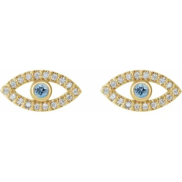 Accented Evil Eye Earrings Image 2 Avitabile Fine Jewelers Hanover, MA