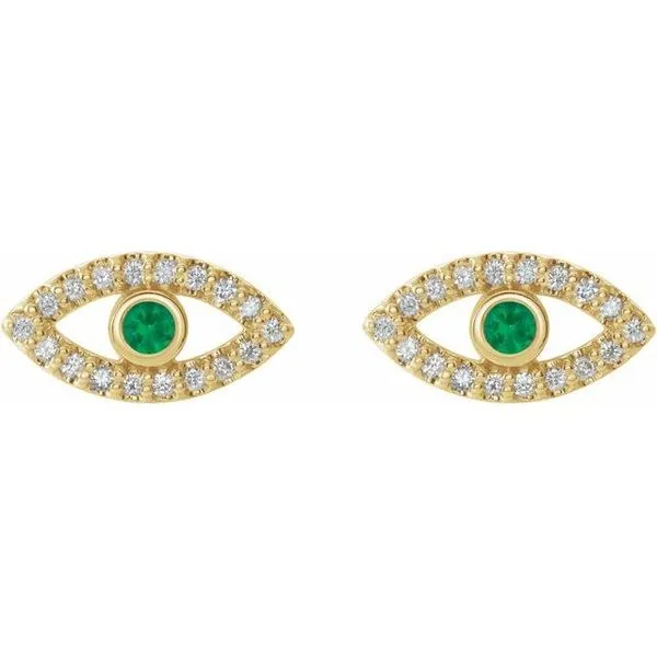 Accented Evil Eye Earrings Image 2 The Diamond Shop, Inc. Lewiston, ID
