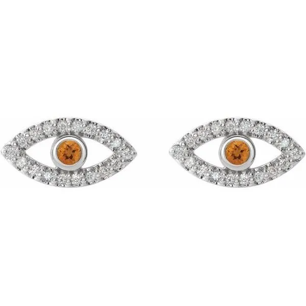 Accented Evil Eye Earrings Image 2 Banks Jewelers Burnsville, NC