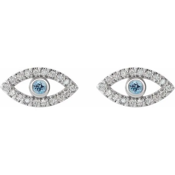 Accented Evil Eye Earrings Image 2 Avitabile Fine Jewelers Hanover, MA